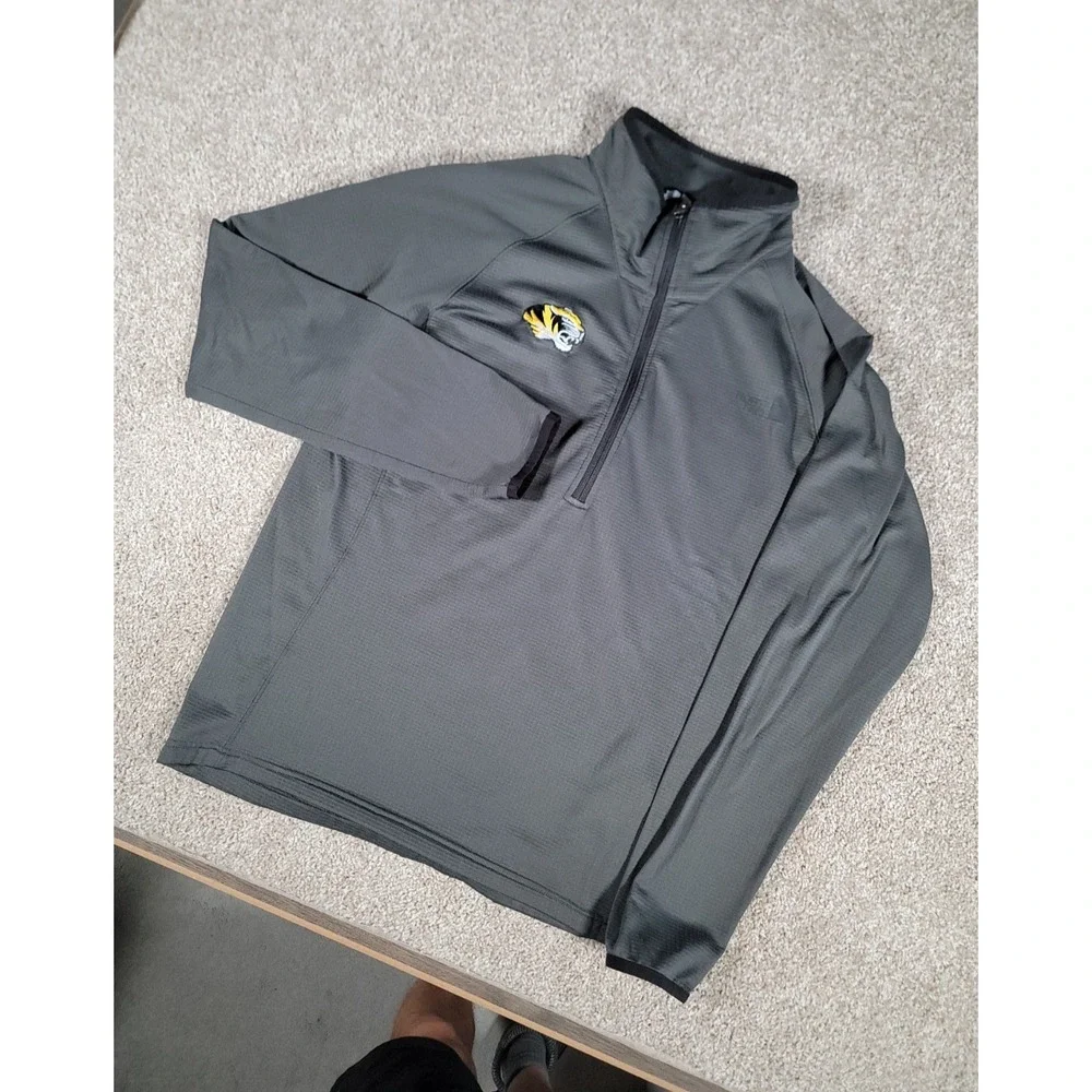 Missouri Tigers Mizzou Jacket Large Gray The North Face 1/4 Zip Mock Thermal Men